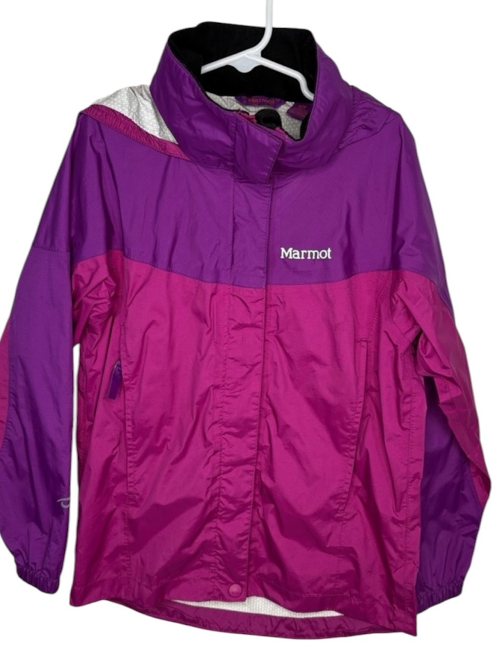 Marmot Purple Full Zip Hooded Girls Raincoat Size S BLEMISH
